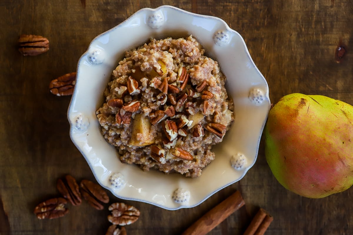 Millet Porridge with Pear and Cinnamon (sugar, gluten, and grainfree)