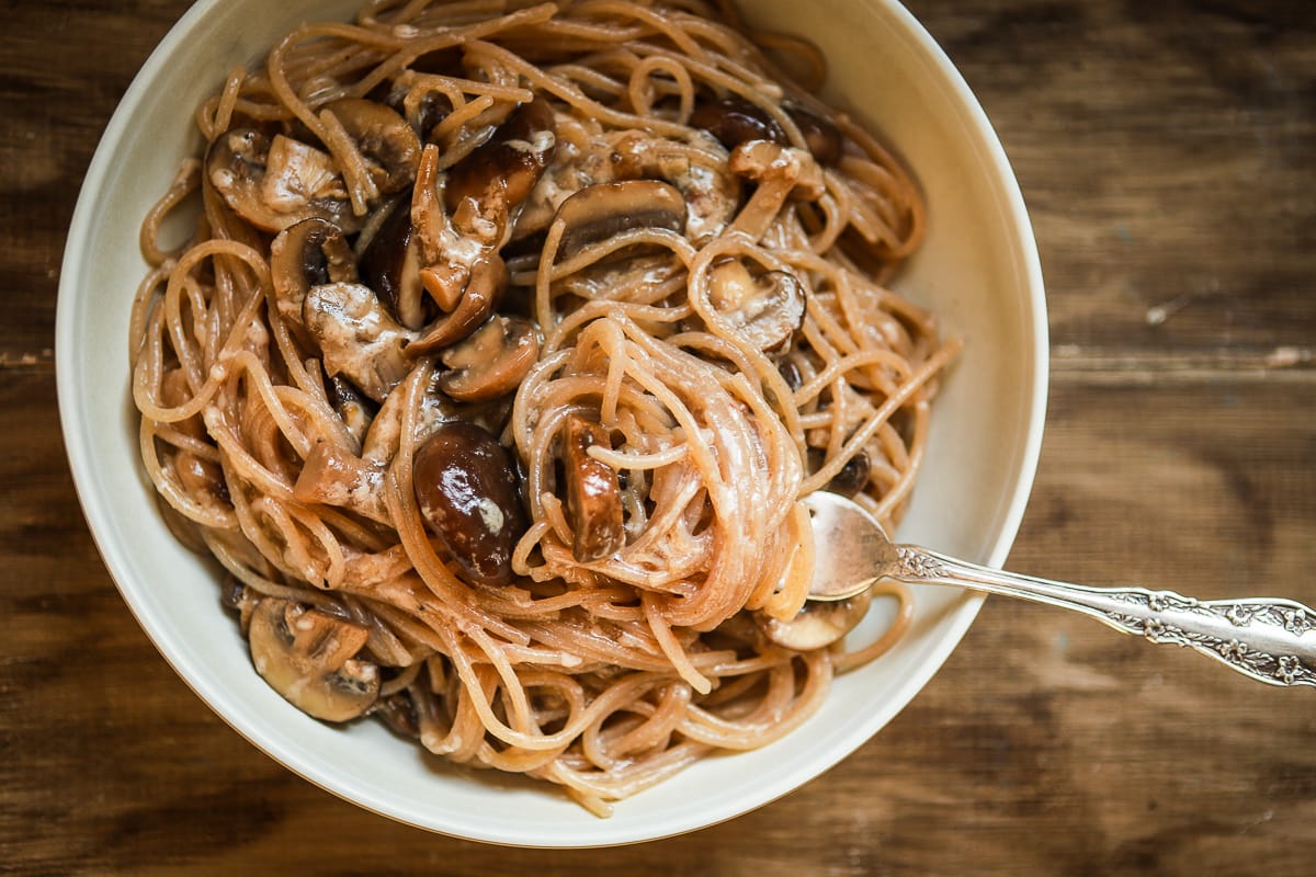 Mushroom Truffle Rosé Spaghetti (grain, glutenfree) escape from grains